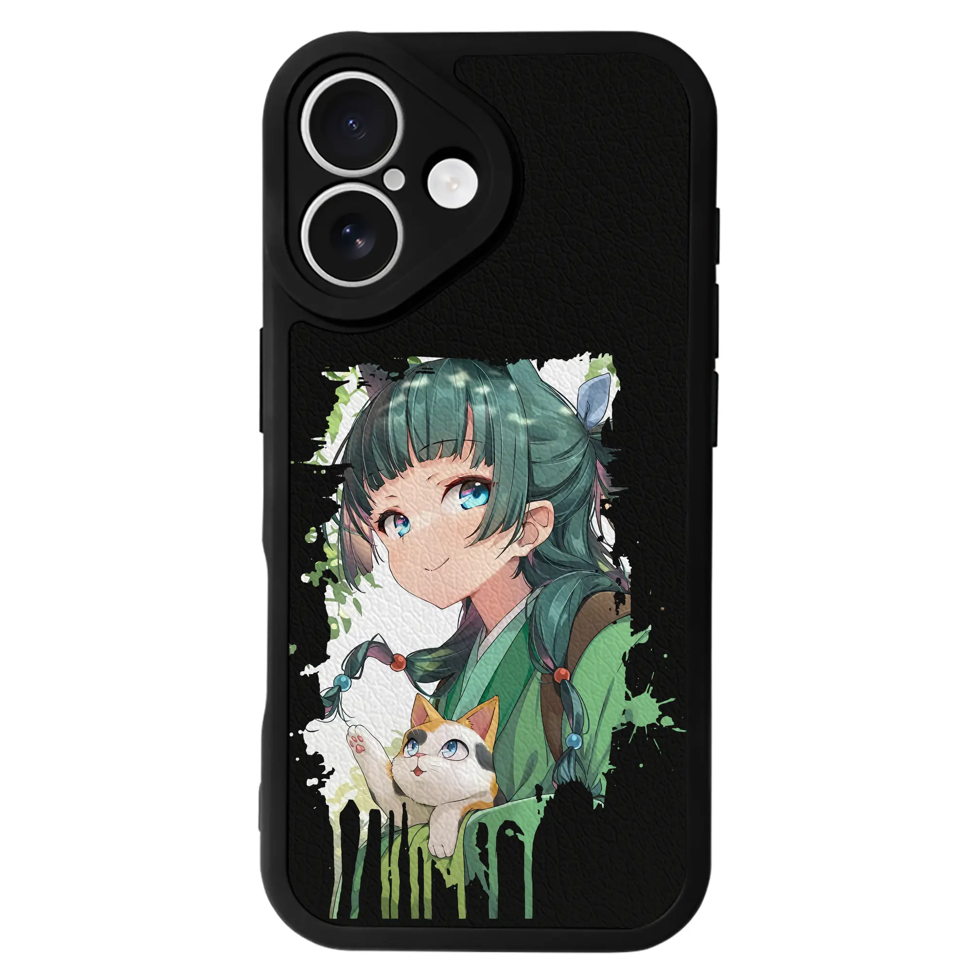 薬屋のひとりごと グッズ,猫猫 - IPhone 16シリーズ対応 ・ シリコンスマホケース ・ レザー調 ・ 高精度フィット ・ 耐衝撃 ・ ワイヤレス充電対応 ・ 精密カット